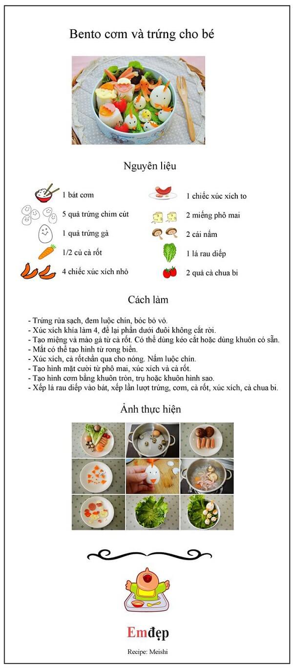 3 công thức nấu và trình bày cơm bento siêu hấp dẫn cho bé lười ăn 35 cơm bento
