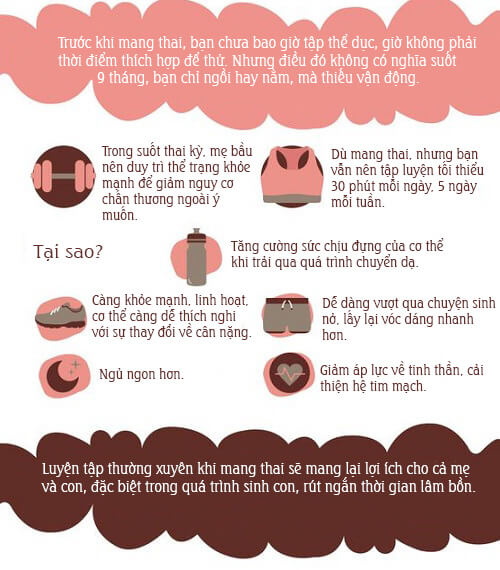 4 bài tập thể dục cho mẹ bầu sinh thường nhẹ tênh 12