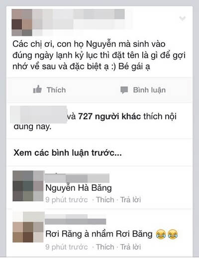 Cười ra nước mắt khi nhờ cộng đồng mạng đặt tên con 27