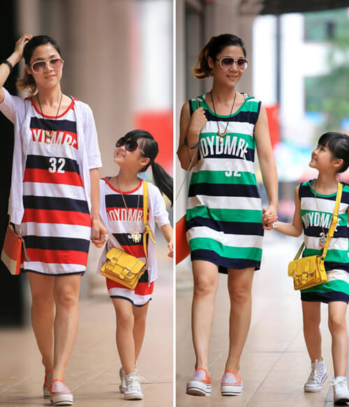 Gợi ý style xuống phố sành điệu cho mẹ và bé ngày hè 45 soc-ngang