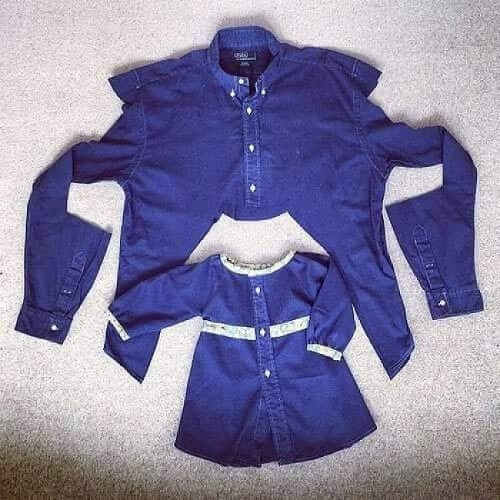 Hàng loạt chiếc váy siêu đẹp cho bé được ra đời từ áo sơ mi cũ của bố mẹ 46 váy siêu đẹp cho bé