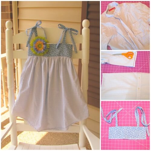 Hàng loạt chiếc váy siêu đẹp cho bé được ra đời từ áo sơ mi cũ của bố mẹ 57 váy siêu đẹp cho bé11