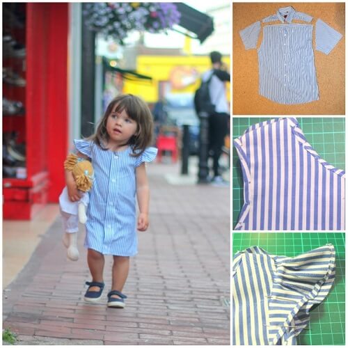 Hàng loạt chiếc váy siêu đẹp cho bé được ra đời từ áo sơ mi cũ của bố mẹ 49 váy siêu đẹp cho bé3