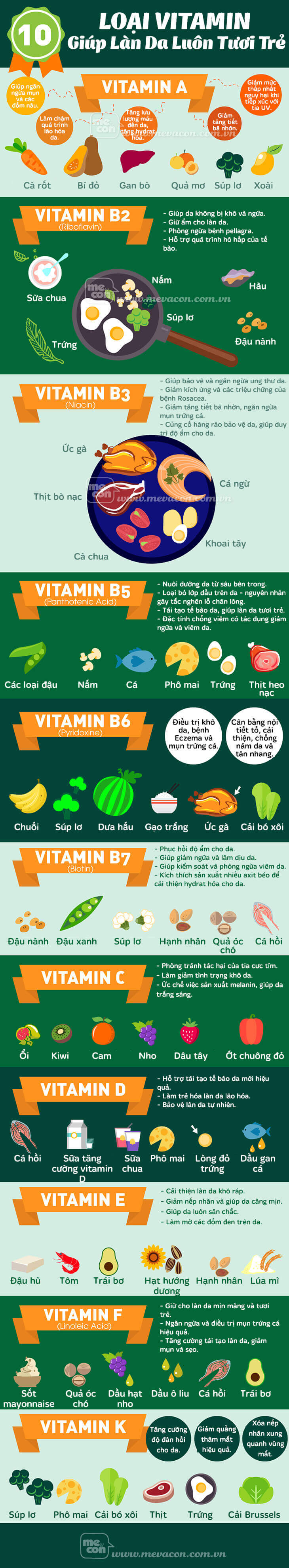 Infographic: 10 loại vitamin giúp làn da luôn tươi trẻ mịn màng 5
