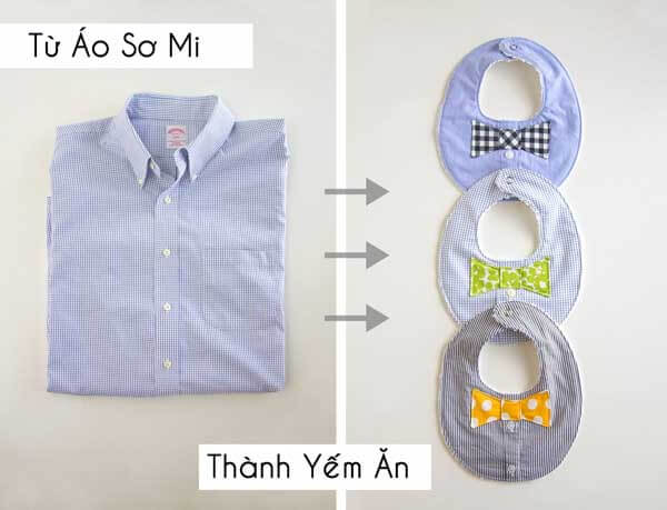Mẹ tự may yếm ăn cho bé từ áo sơ mi cũ của bố 55 Mẹ tự may yếm ăn cho bé từ áo sơ mi cũ của bố 27