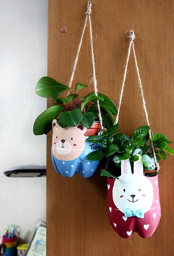 Muôn kiểu trang trí bằng chai nhựa cho nhà xinh lung linh 57 ái chế chai nhựa 10