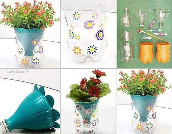 Muôn kiểu trang trí bằng chai nhựa cho nhà xinh lung linh 49 ái chế chai nhựa 2