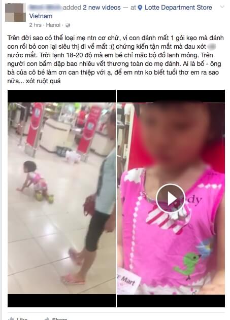 Phẫn nộ clip bé gái bị mẹ đánh ở siêu thị vì làm mất gói kẹo 39 Phẫn nộ clip bé gái bị mẹ đánh ở siêu thị vì làm mất gói kẹo 11