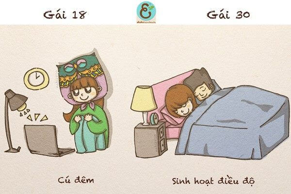 Sự khác nhau ngỡ ngàng giữa gái 18 và gái "băm" 41 Sự khác nhau ngỡ ngàng giữa gái 18 và gái "băm" 13