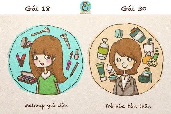 Sự khác nhau ngỡ ngàng giữa gái 18 và gái "băm" 43 Sự khác nhau ngỡ ngàng giữa gái 18 và gái "băm" 15