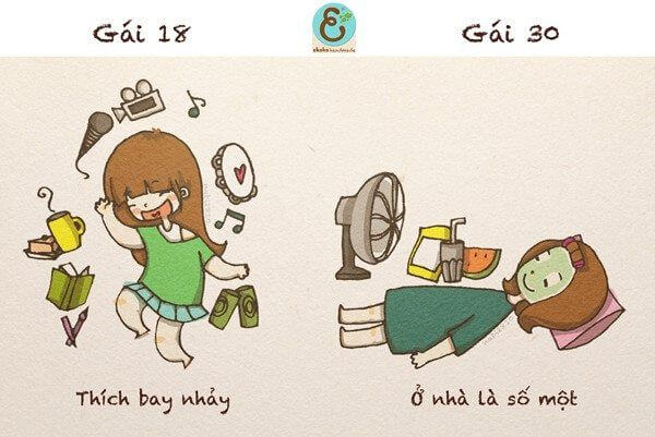 Sự khác nhau ngỡ ngàng giữa gái 18 và gái "băm" 44 Sự khác nhau ngỡ ngàng giữa gái 18 và gái "băm" 16