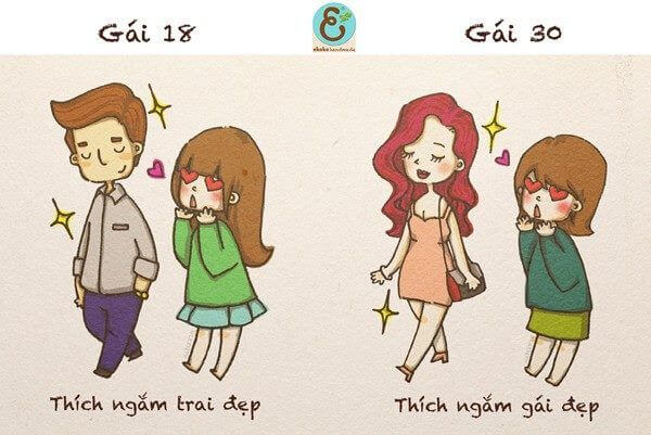 Sự khác nhau ngỡ ngàng giữa gái 18 và gái "băm" 45 Sự khác nhau ngỡ ngàng giữa gái 18 và gái "băm" 17