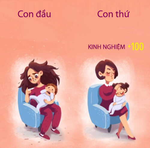 Tâm lý trái ngược của bố mẹ khi nuôi con đầu và con thứ 14
