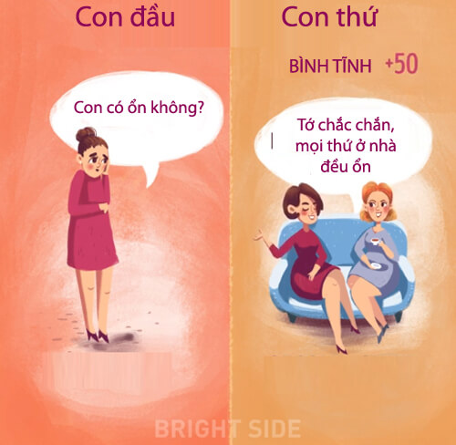 Tâm lý trái ngược của bố mẹ khi nuôi con đầu và con thứ 20