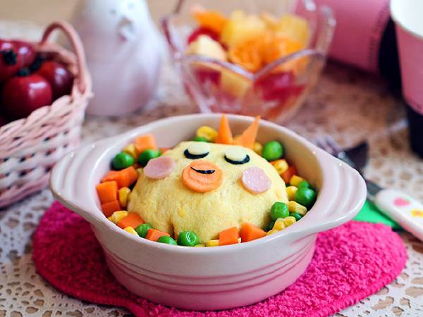 Trứng bọc cơm chiên hình gà cho bé lười ăn 57 Trứng bọc cơm chiên hình gà cho bé lười ăn 29
