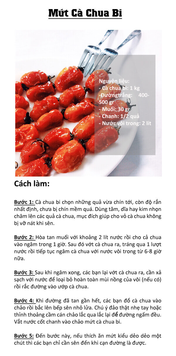 Tự tay làm món mứt cà chua bi đẹp mắt ngon miệng 5