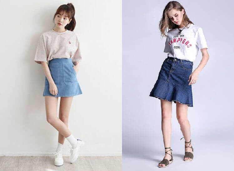 Chân váy jean kết hợp với áo gì là “chuẩn” nhất 46 Chân váy jean kết hợp với áo gì là “chuẩn” nhất 18