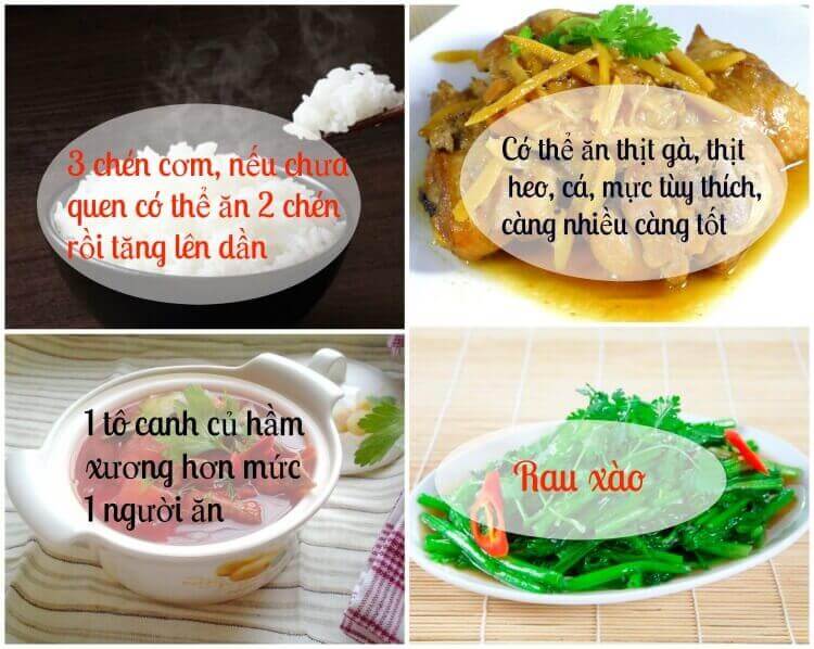 chế độ ăn tăng c&acirc;n trong 1 tuần 