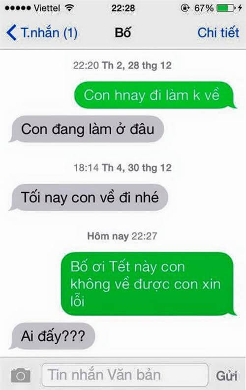 Sặc cười với trào lưu tin nhắn “tết này con không về” 16