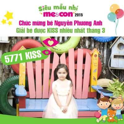 Chúc mừng bé đoạt giải Bé được Kiss nhiều nhất tháng 3 14