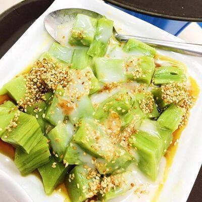 Công thức làm món bánh đúc lá dứa đãi cả nhà cuối tuần 3