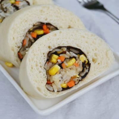 Bánh bao nhân rong biển cuộn xôi bắp cho bữa sáng ngon miệng và đủ chất 6