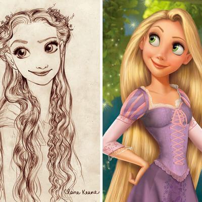 Ngắm 15 nhân vật Disney khác xa so với phiên bản phác thảo 8