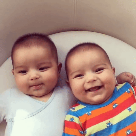 Video: "Đứng hình" khi hai anh em sinh đôi mũm mĩm tròn tròn... cười 3