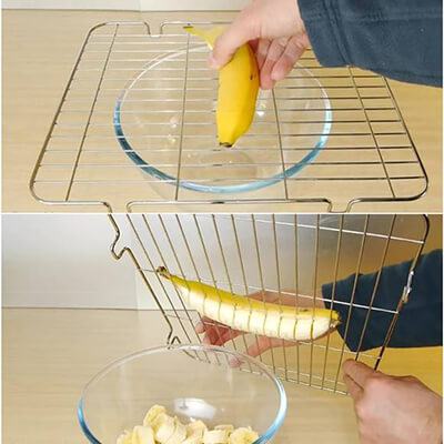Mẹo cắt chuối “siêu tốc” bằng vỉ nướng 4