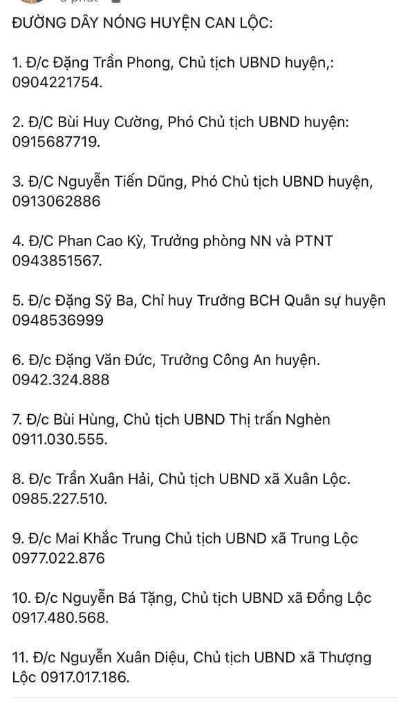 số điện thoại đường dây nóng