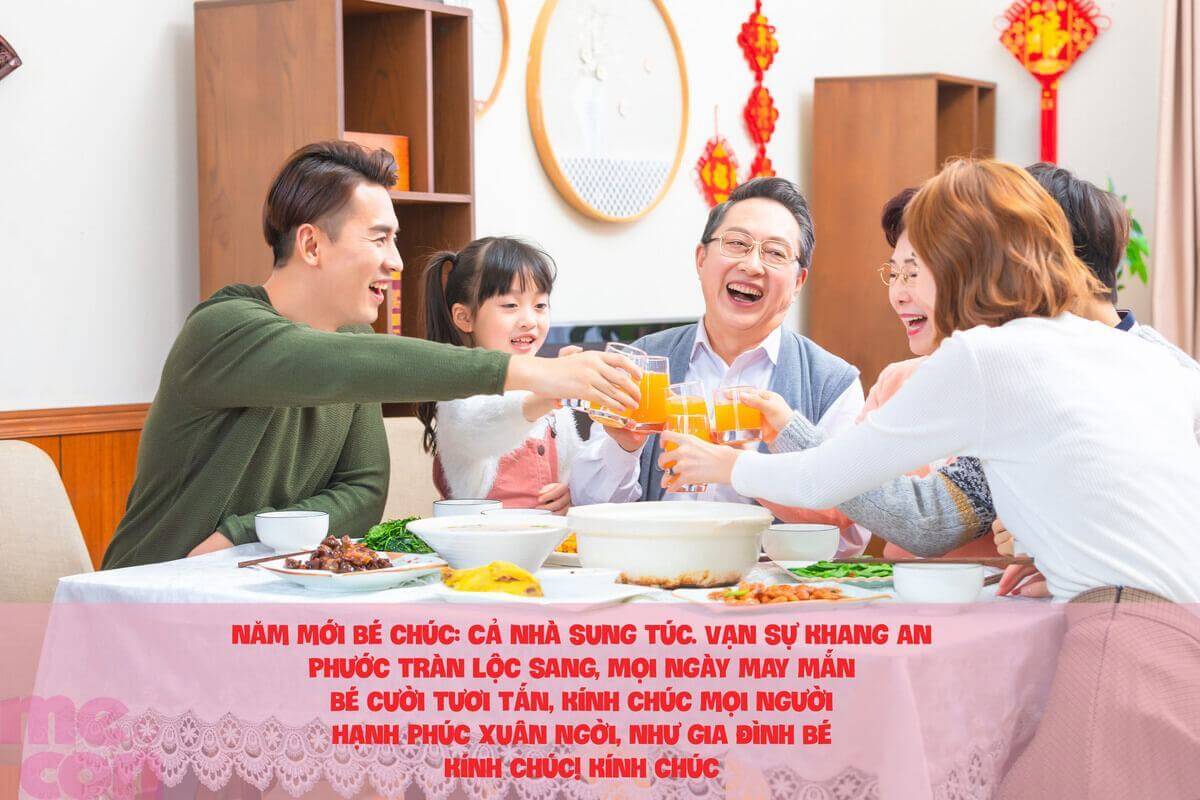bé chúc tết ông bà