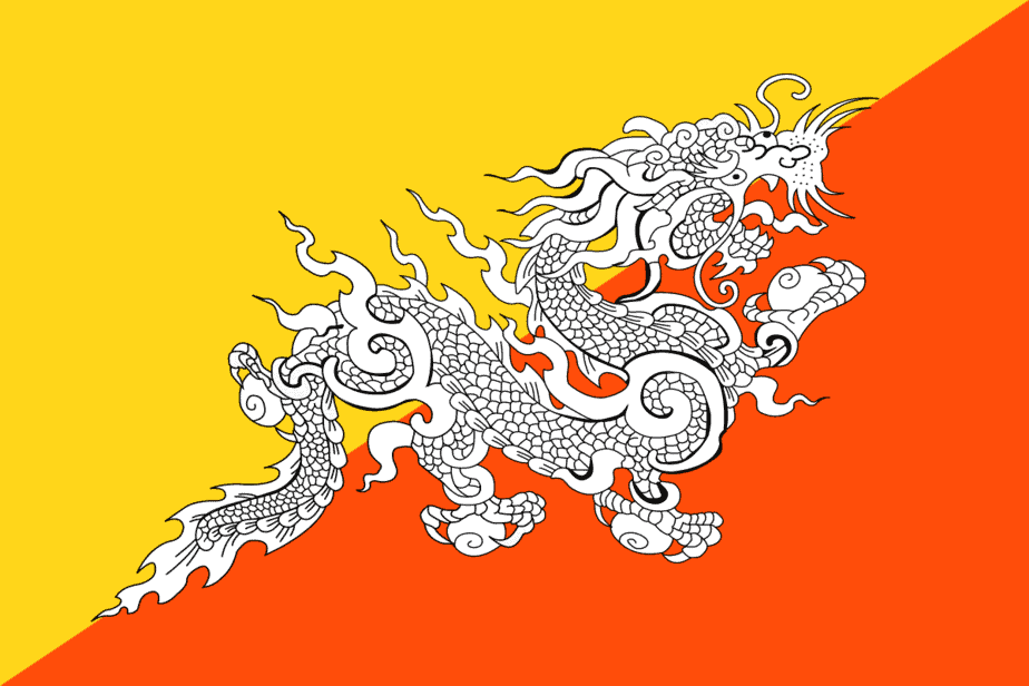Quốc kỳ của các quốc gia trên thế giới, mẹ chỉ ngay cho bé yêu nhé! (Phần 1) 101 Bhutan
