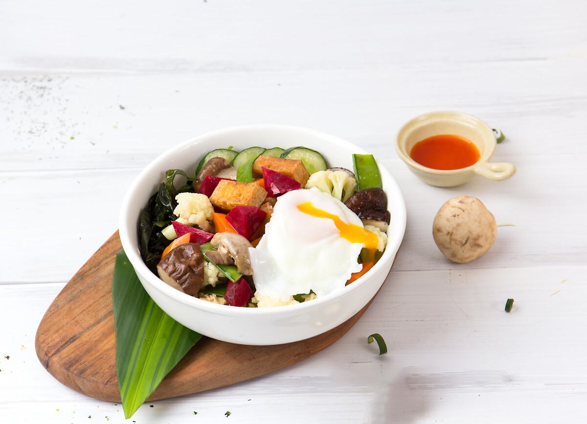 Trứng ốp khoai lang món ăn kiêng với trứng