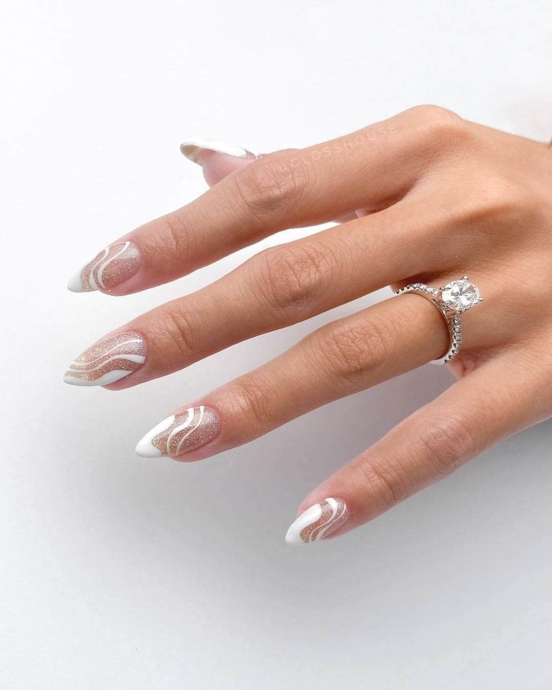 bộ nail gam màu trắng kim tuyến bộ nail gam màu trắng kim tuyến