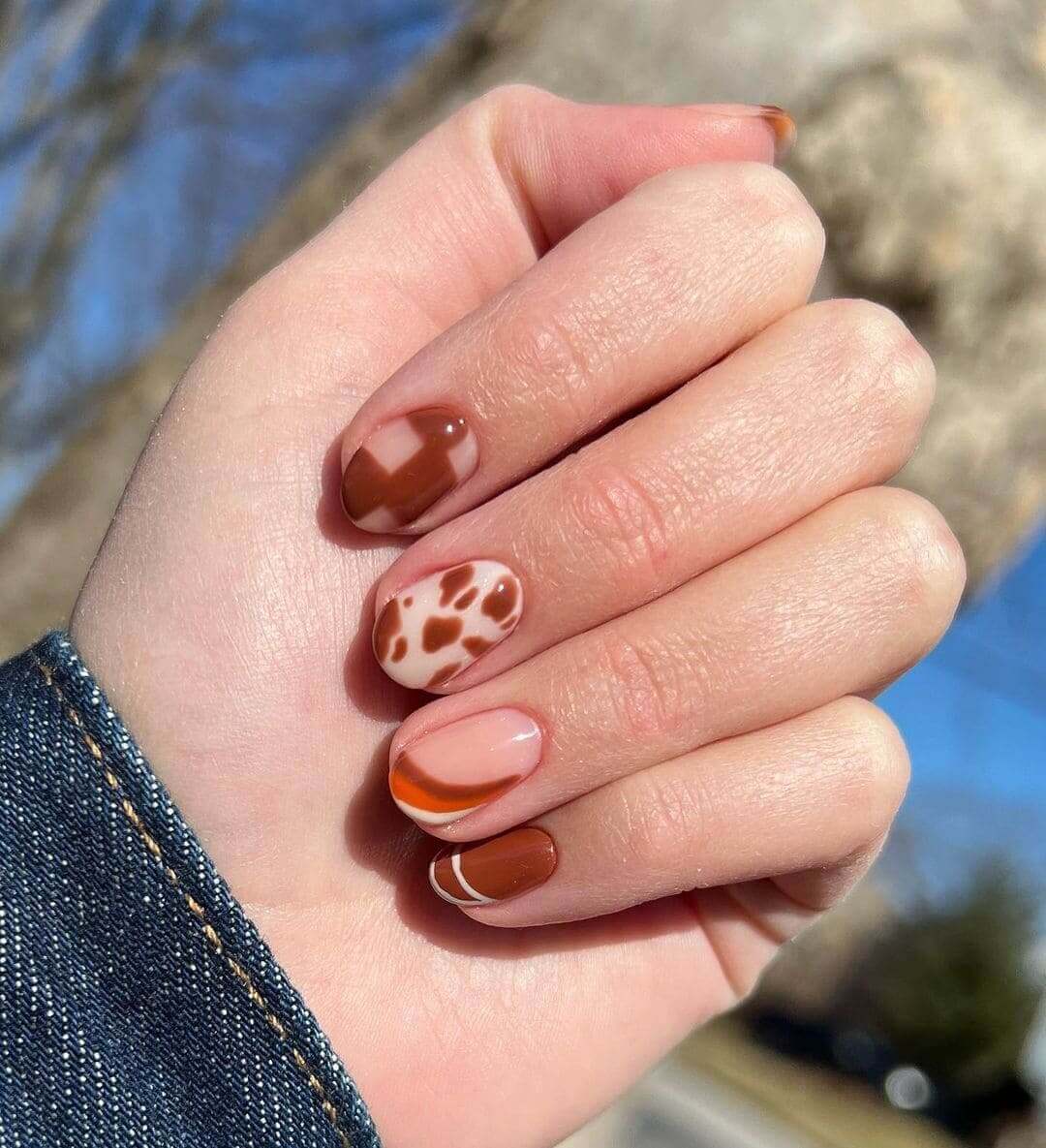 mẫu nail với sắc nâu vintage mẫu nail với sắc nâu vintage