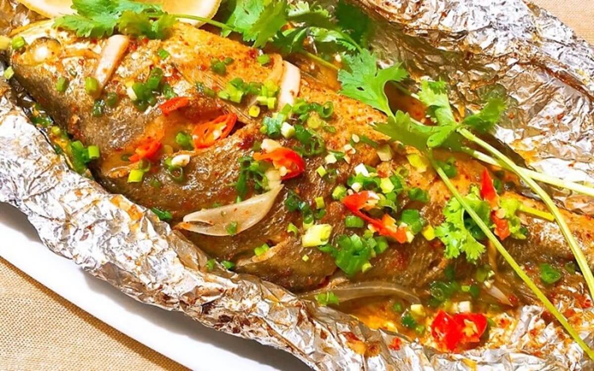 cách làm cá cam nướng giấy bạc