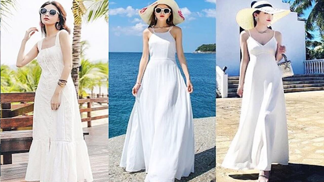 Trang phục đi biển - Váy hai dây chun ngực Trang phục đi biển - Váy hai dây chun ngực