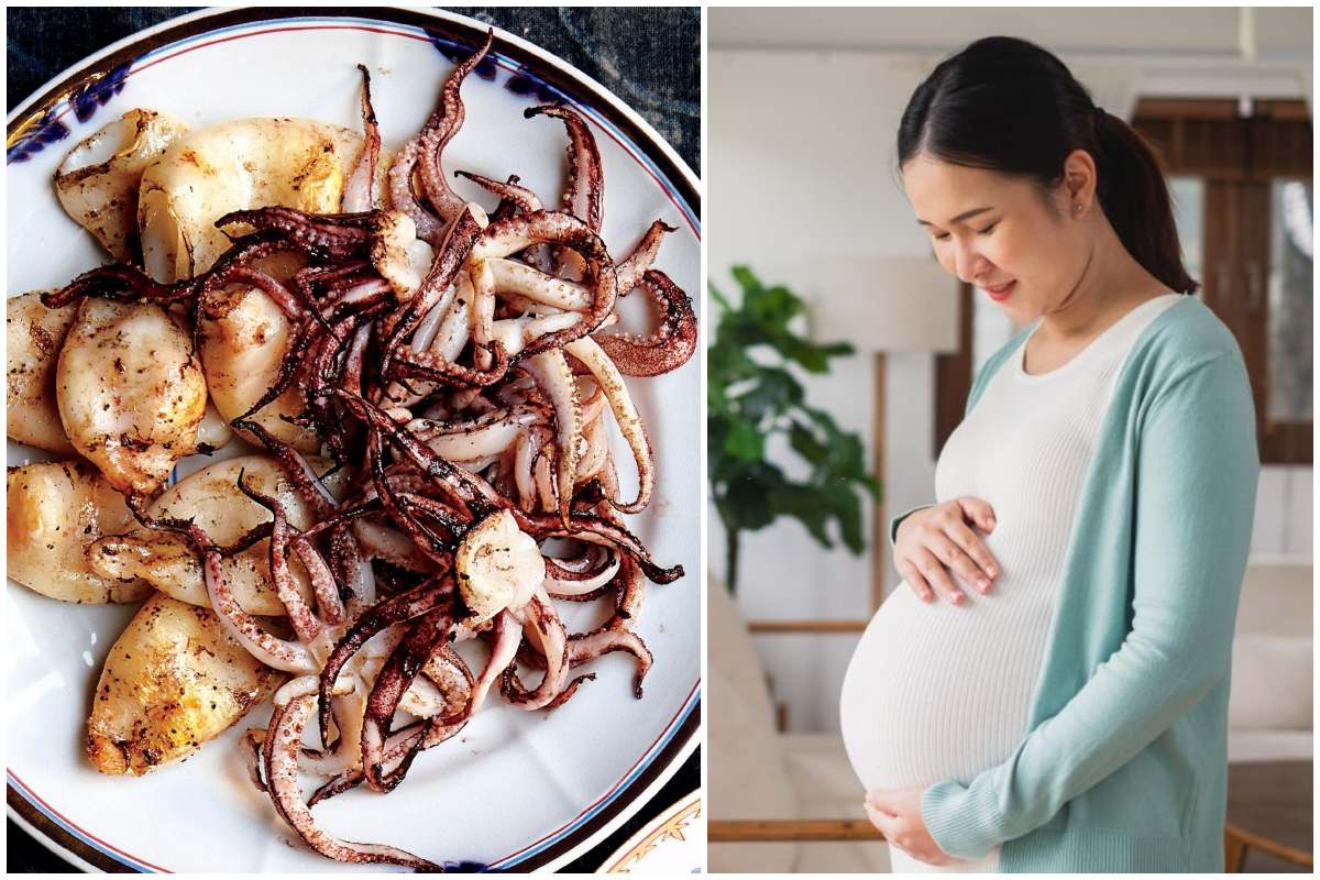 Có bầu ăn mực được không?