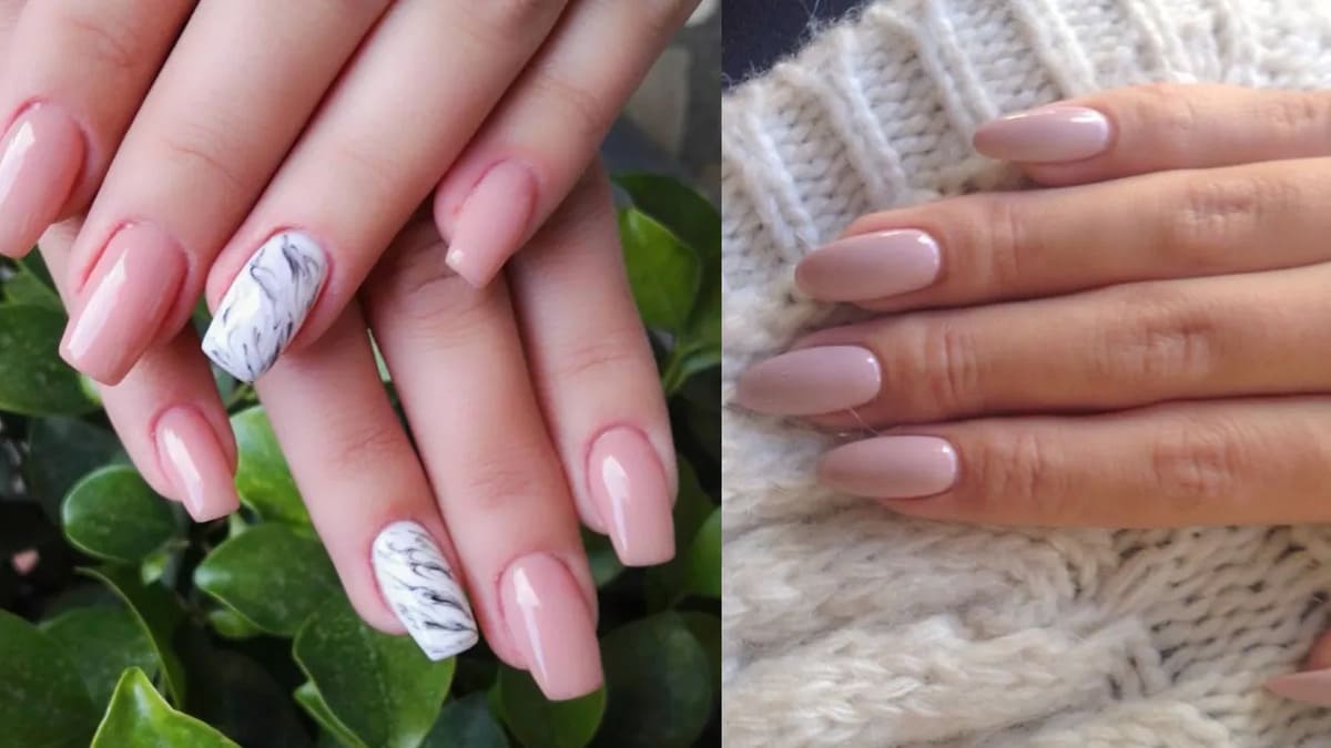 mẫu nail màu hồng