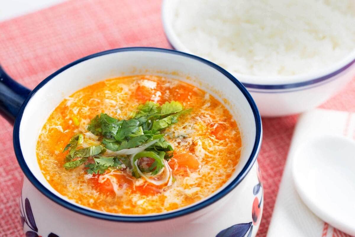 món Canh cà chua trứng Canh cà chua trứng
