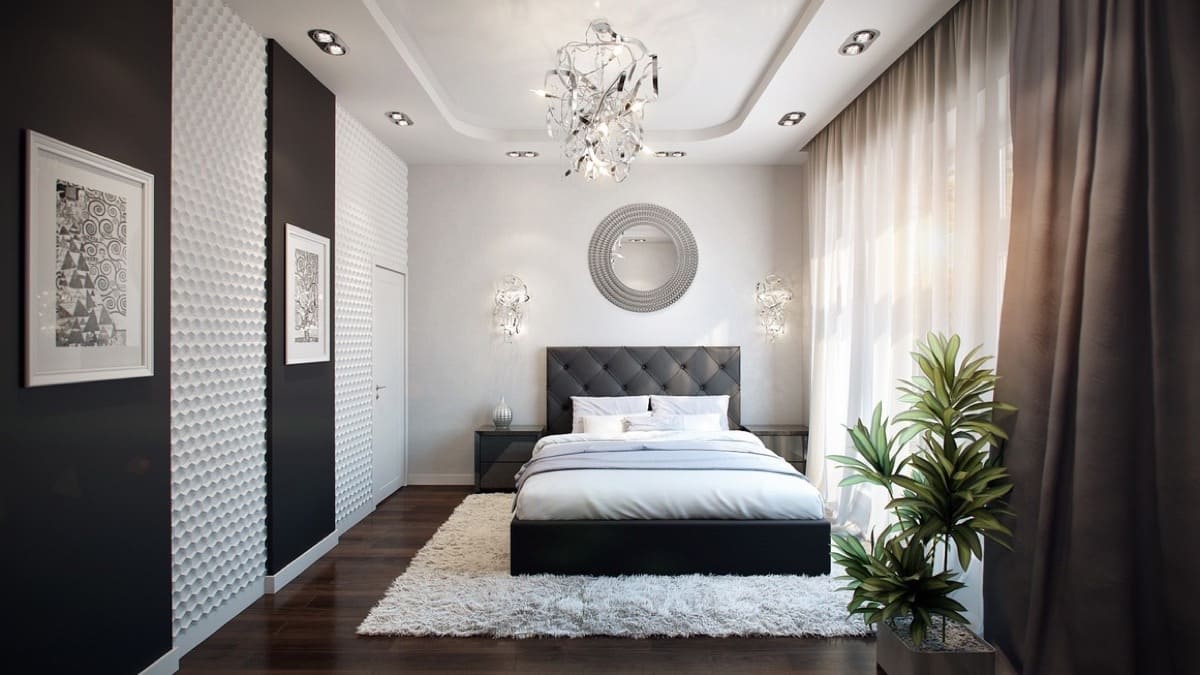 15+ Ý tưởng thiết kế phòng ngủ đen trắng cho người thích sự tối giản 27