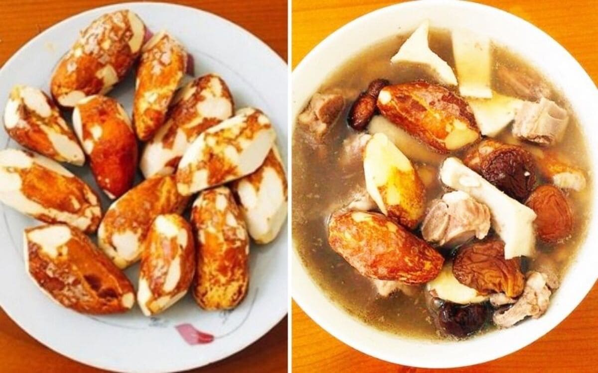 Hạt sầu riêng nấu canh Hạt sầu riêng nấu canh sườn nấm