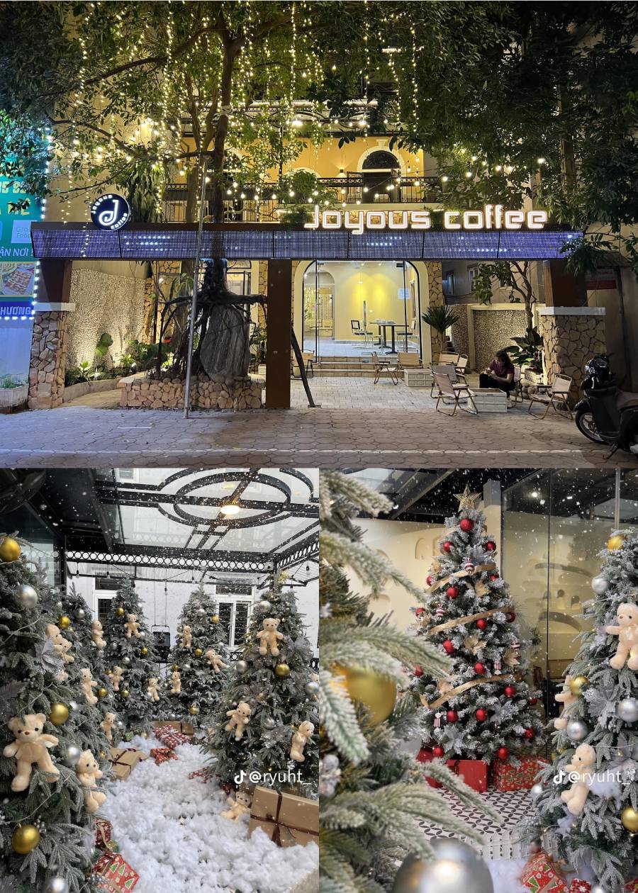 trang trí Noel ở Quán Joyous Coffee trang trí Noel tại Quán Joyous Coffee