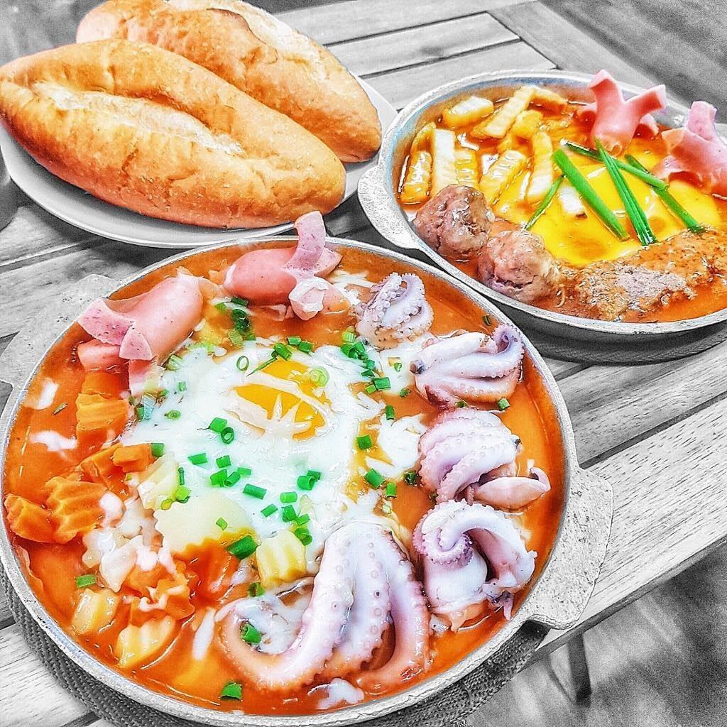 cách làm bánh mì chảo với hải sản cách làm bánh mì chảo hải sản