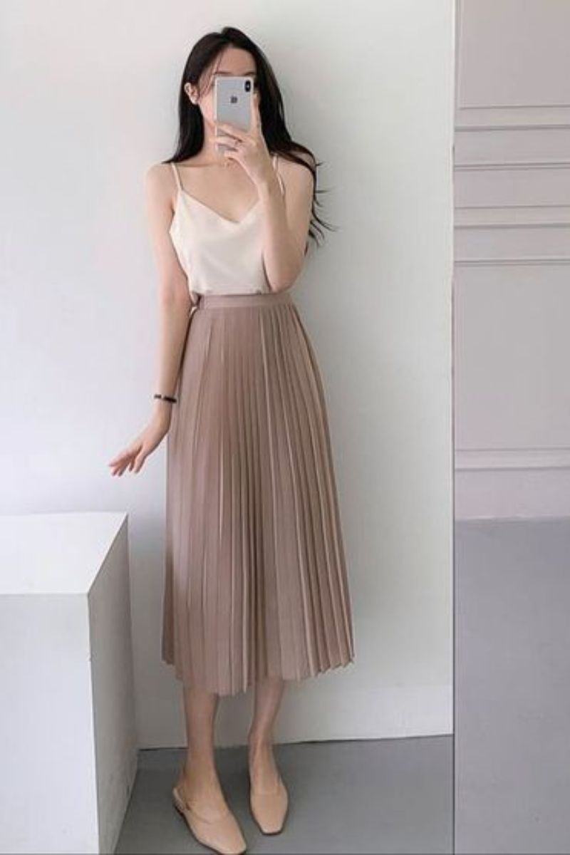 Trang phục công sở Phối chân váy dài