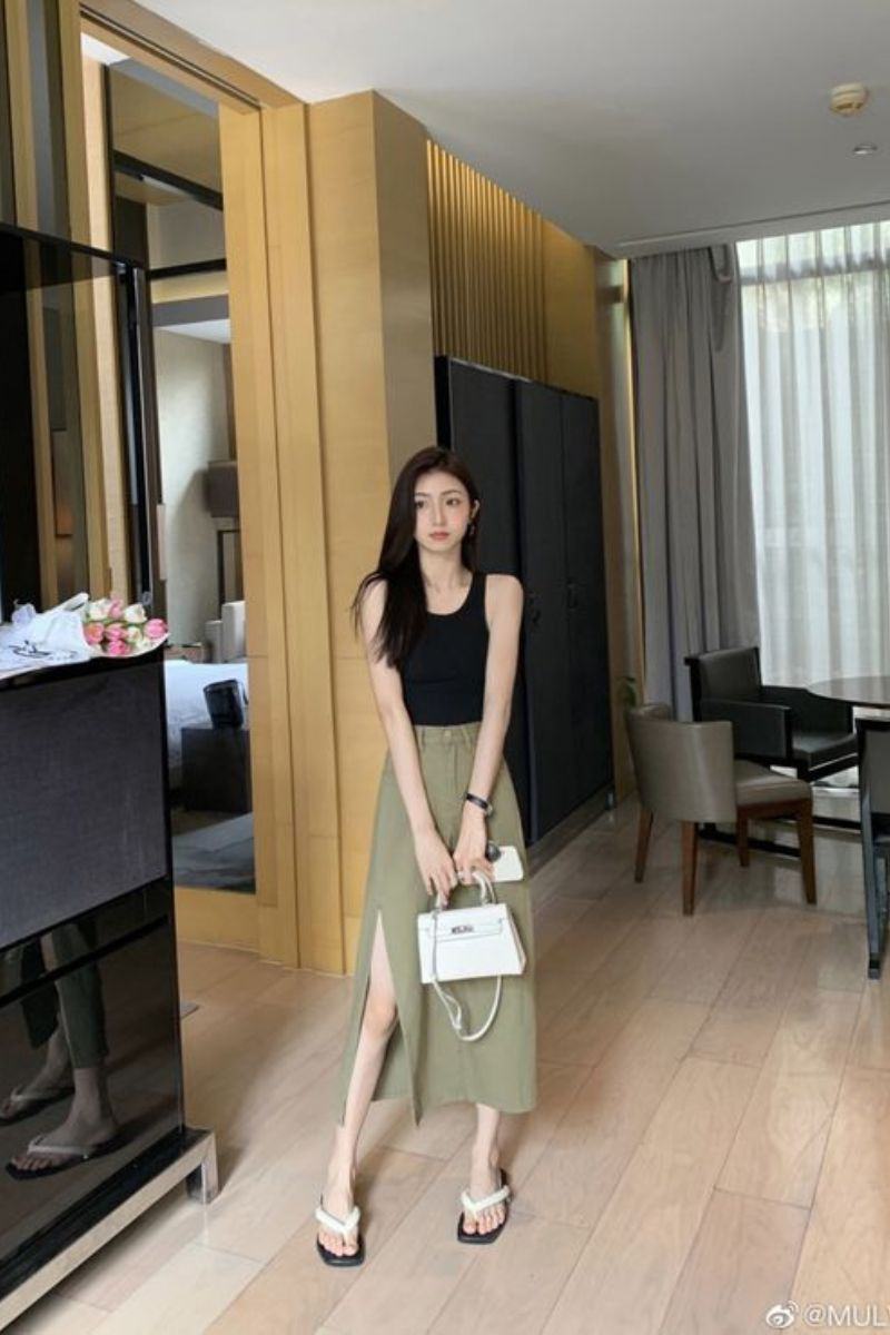 Phối đồ công sở Phối chân váy dài