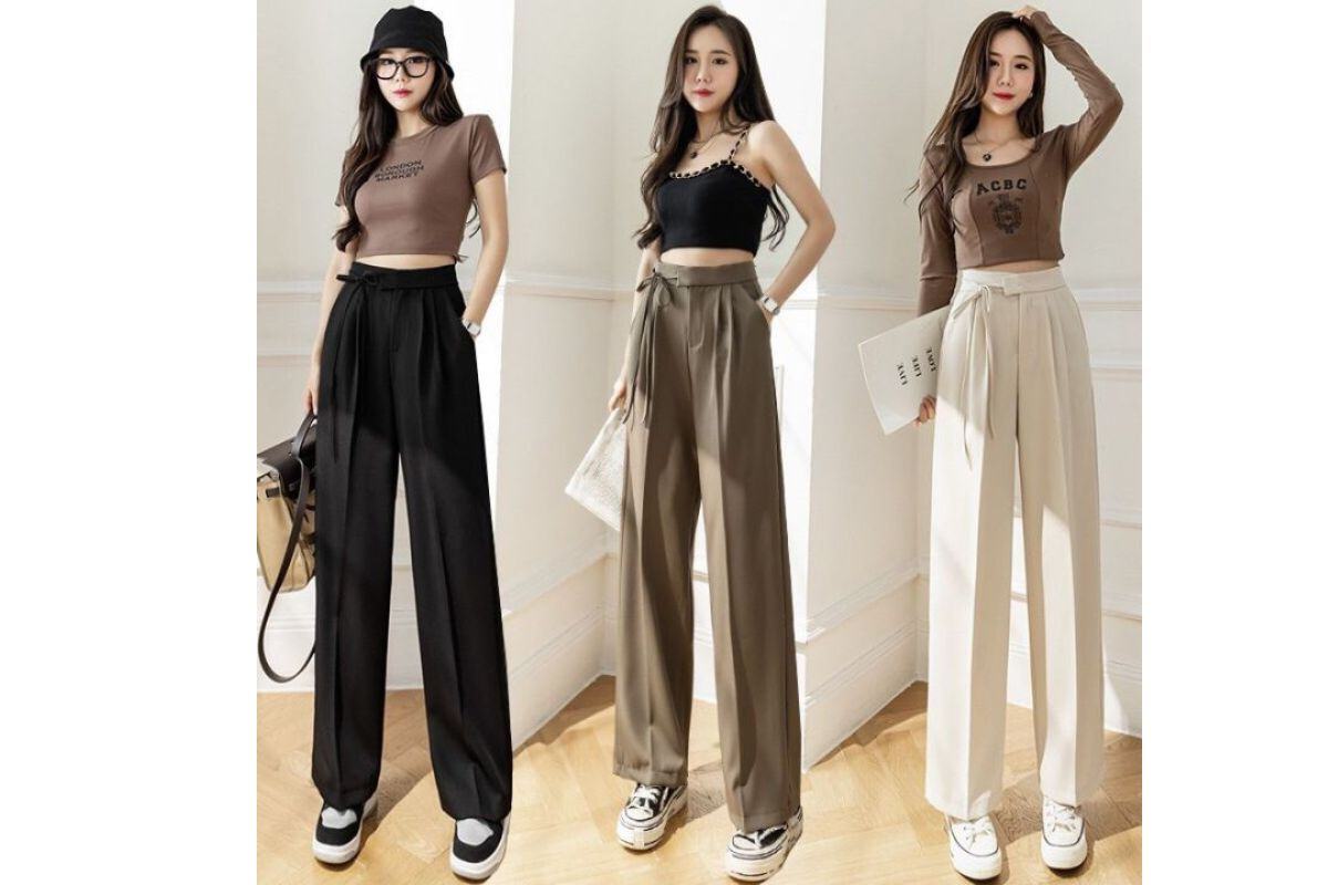 Quần ống rộng phối quần ống rộng