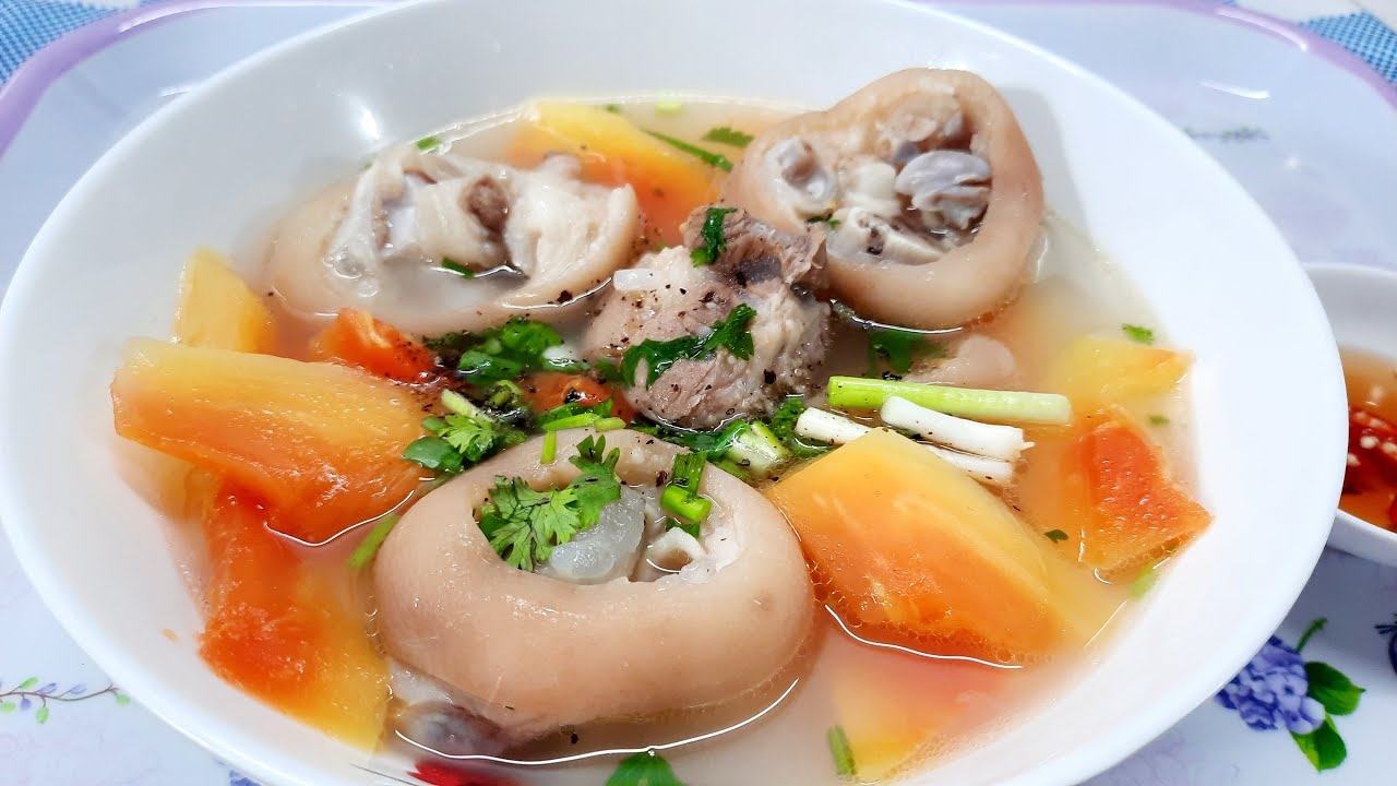 thực đơn ở cữ cho mẹ sinh mổ gồm món canh đu đủ xanh nấu giò heo thực đơn ở cữ cho mẹ sinh mổ gồm canh đu đủ xanh nấu giò heo