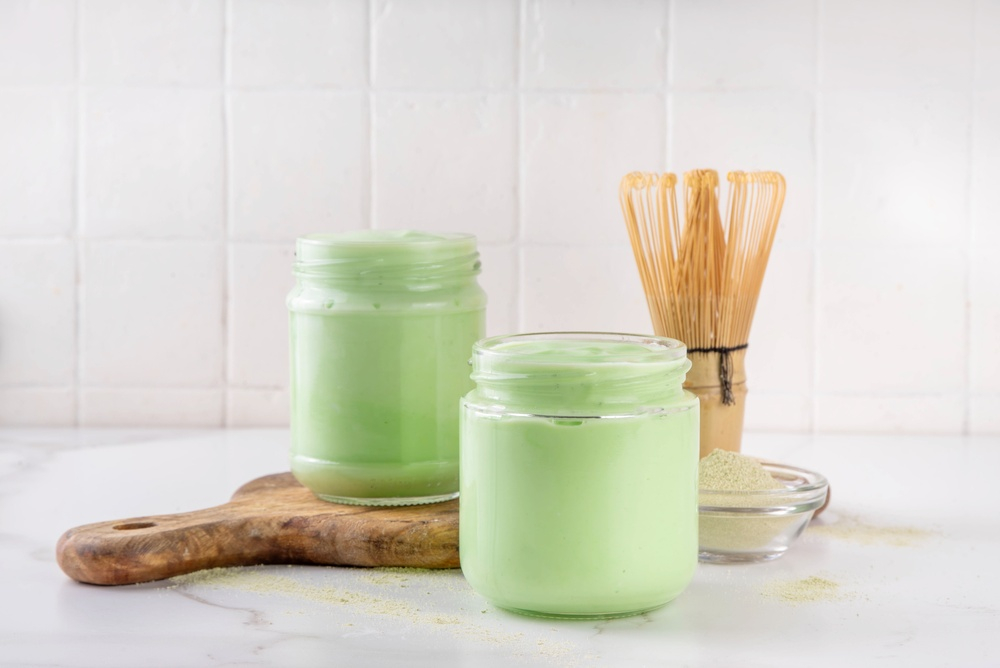 cách làm sữa chua phô mai kết hợp matcha